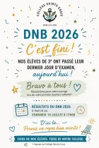DNB 2026 : C'est fini !